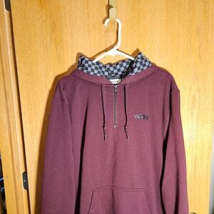 Vans Vans Hoodie 1/4 Zip Hoodie Men's Size M Maroon Good